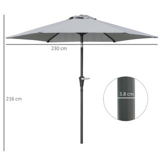 Ombrellone da Giardino Inclinabile 2.3x2m con Aper