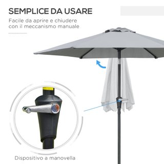Ombrellone da Giardino Inclinabile 2.3x2m con Aper