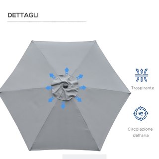 Ombrellone da Giardino Inclinabile 2.3x2m con Aper
