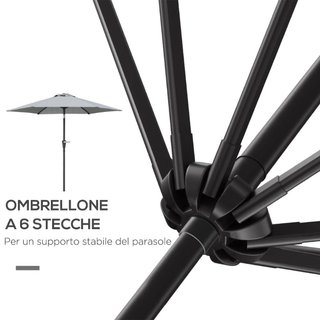 Ombrellone da Giardino Inclinabile 2.3x2m con Aper