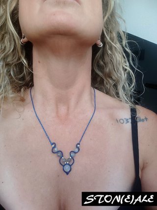 Girocollo macramè con labradorite