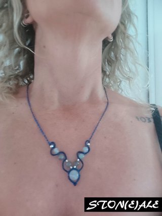 Girocollo macramè con labradorite
