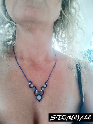 Girocollo macramè con labradorite
