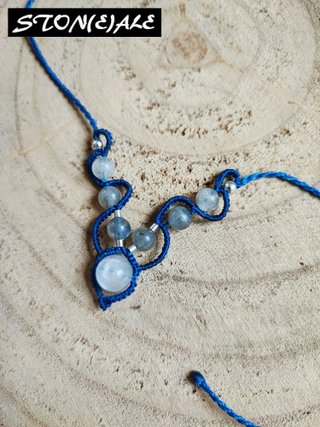 Girocollo macramè con labradorite