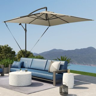 Ombrellone a Sbalzo 247x247 cm con Base a Croce e