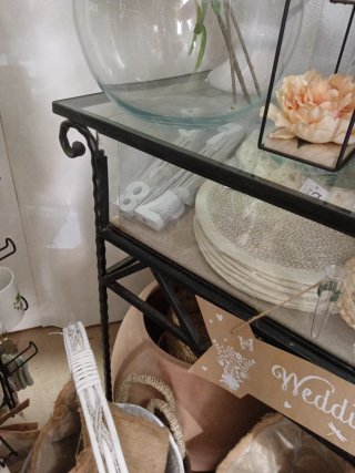Mueble consola hierro y cristal
