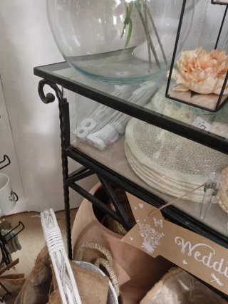 Mueble consola hierro y cristal