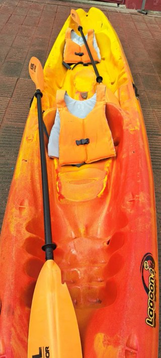 Kayak 2+1 Naranja y Amarillo