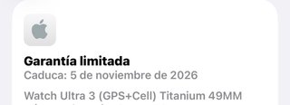 Apple Watch Ultra 3 aun en garantía