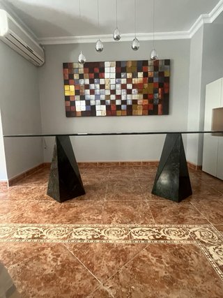 Mesa Centro Cristal y Mármol Verde