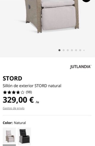 Sillón relax STORD exterior gris