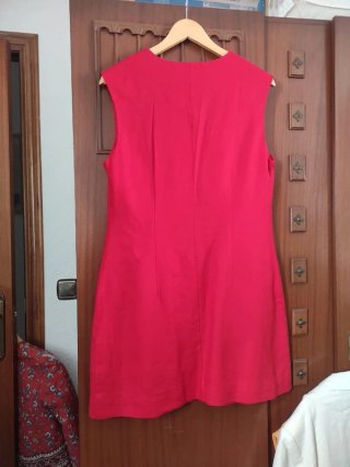 Vestido chaleco sastre rojo lino old money H&M