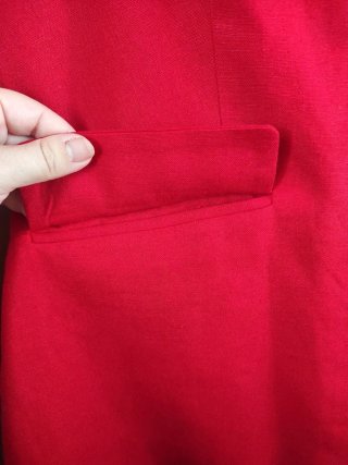 Vestido chaleco sastre rojo lino old money H&M