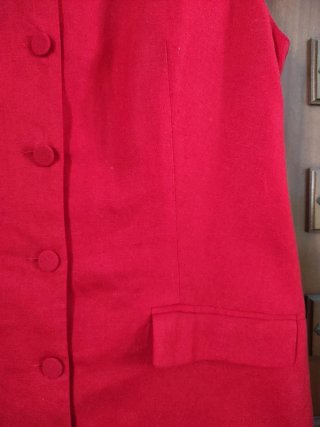 Vestido chaleco sastre rojo lino old money H&M