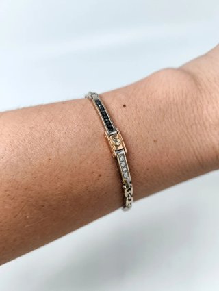 Pulsera Zancan Oro Blanco y Rosa 18kt y  diamantes