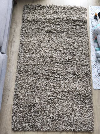 Alfombra Shaggy Beige y Marrón