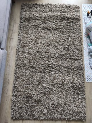 Alfombra Shaggy Beige y Marrón