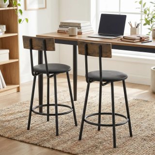 Set 2 Taburetes Bar con Respaldo