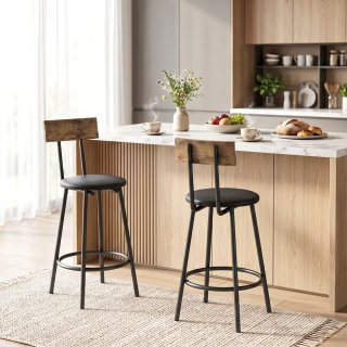 Set 2 Taburetes Bar con Respaldo