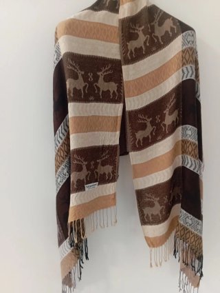 Pashmina 100% Beige y Marrón