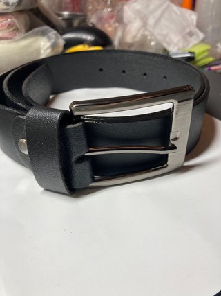 Cinturón Negro 115cm Hebilla Plateada