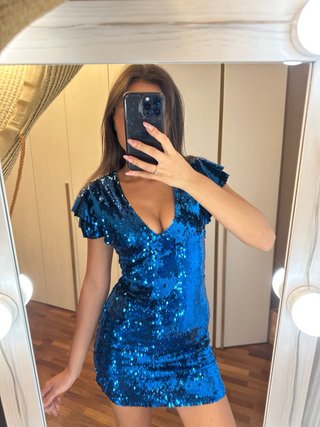 Vestito Zara blu con paillettes