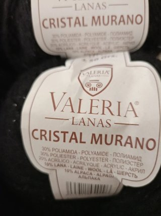 6 ovillos Valeria Cristal de Murano negro