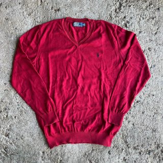 Vintage Polo Ralph Lauren Red Jumper V-Neck