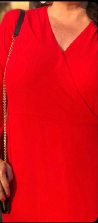 Vestido BIMANI Rojo Crepe Georgette Largo