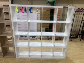 Estantería madera modular blanca 16 huecos 147cm