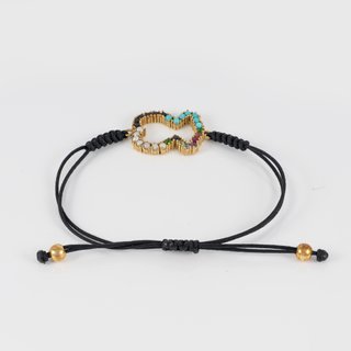 Pulsera Tous Oso en plata vermeil rosa con gemas