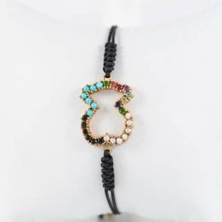 Pulsera Tous Oso en plata vermeil rosa con gemas