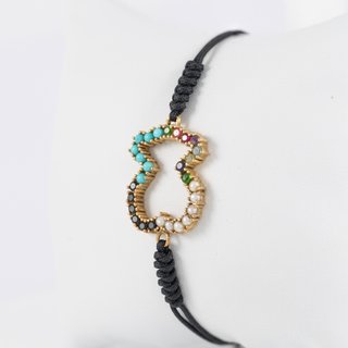 Pulsera Tous Oso en plata vermeil rosa con gemas