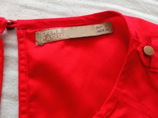 Blusa sin mangas roja mujer