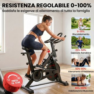 Bici Casa, Stazionaria con APP, Resistenza Magneti