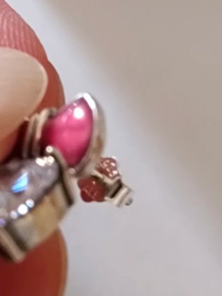 Pendientes Pandora Corazón y Lazo Rosa