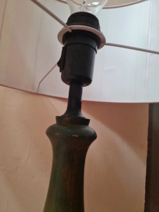 Lámpara de pie madera y tela