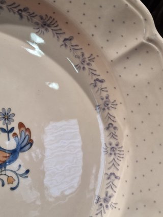 Plato Redondo Gres Vintage Ocera Malasia 30,5cm
