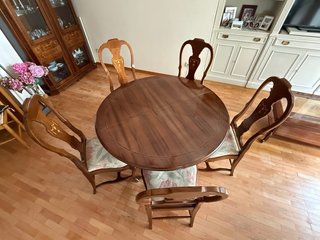Mesa comedor extensible 1.15m + 5 sillas