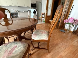 Mesa comedor extensible 1.15m + 5 sillas