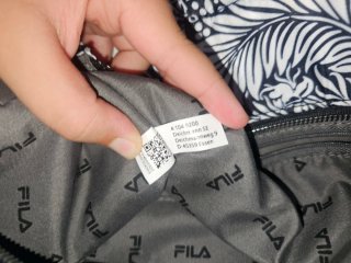 Bolso Fila Negro y Blanco Estampado