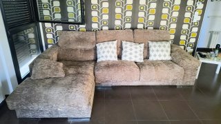 Sofá modular marrón tela