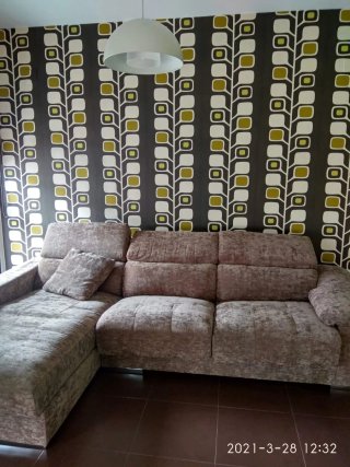 Sofá modular marrón tela