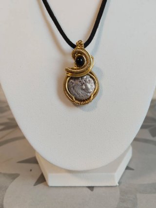 Ciondolo con Dracma Alessandro Magno in argento