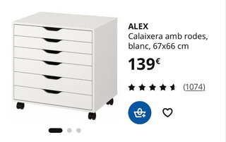 Cajonera Ikea Alex  Blanca