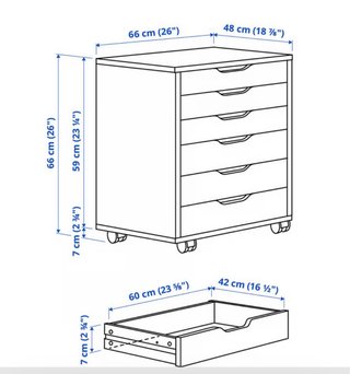 Cajonera Ikea Alex  Blanca