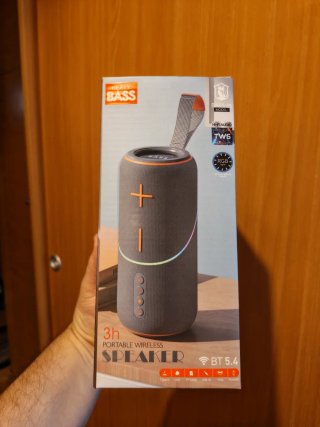 Altavoz Bluetooth Heavy Bass 20W Gris/Naranja