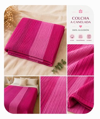 Colcha de algodón multicolor