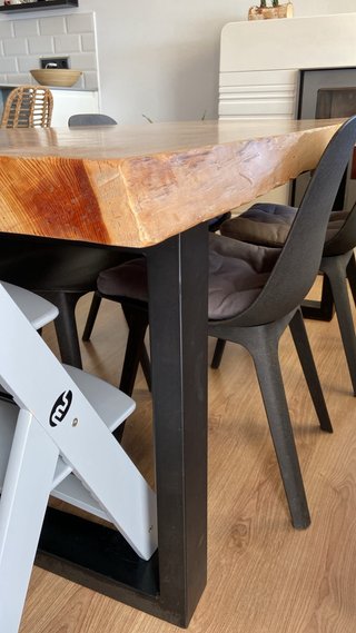 Mesa cedro macizo 180x85 patas hierro