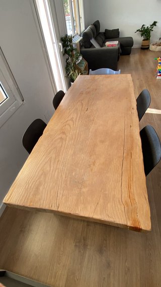 Mesa cedro macizo 180x85 patas hierro